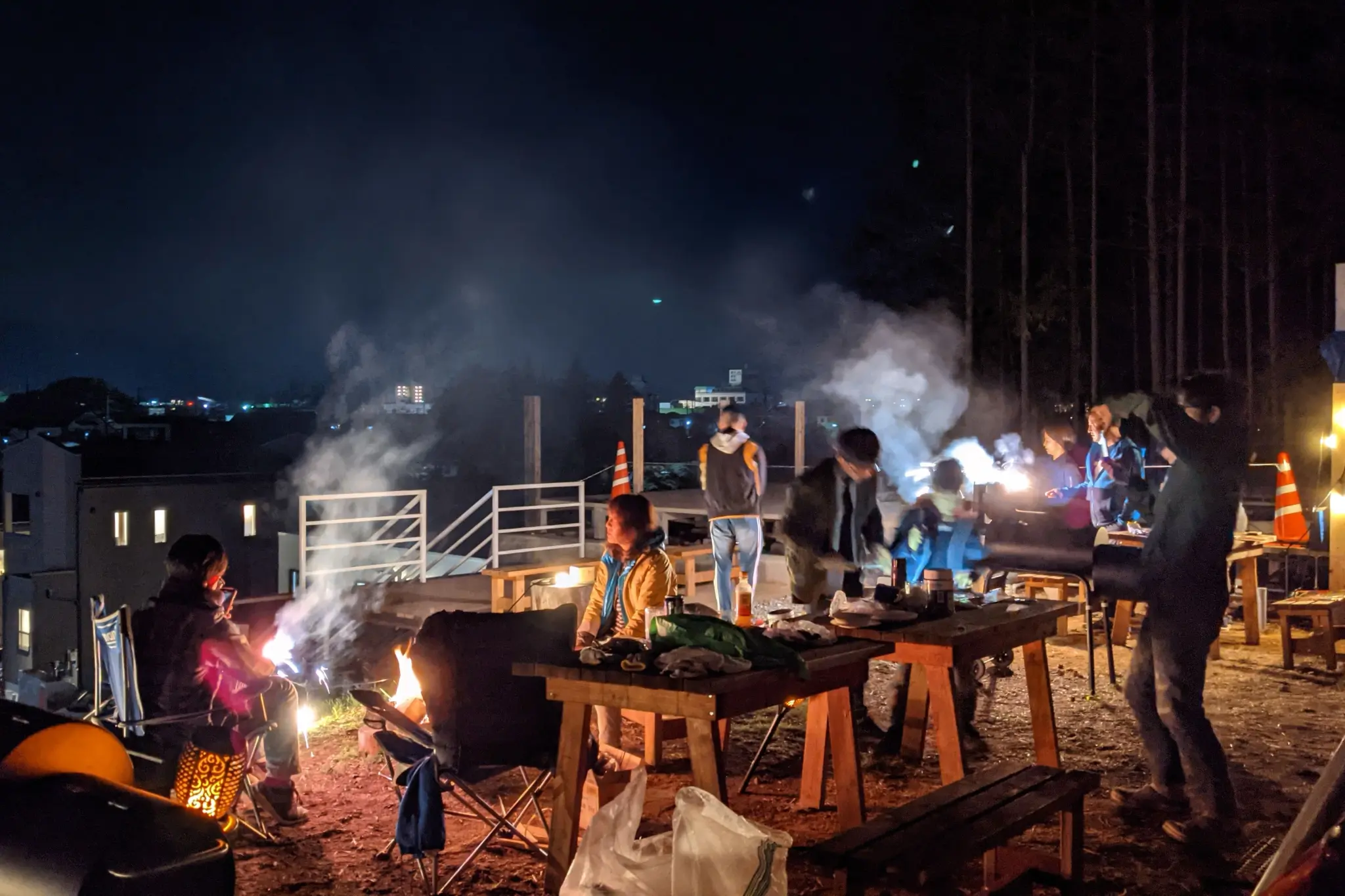 BBQ scene at Mount Fuji Panorama Glamping
