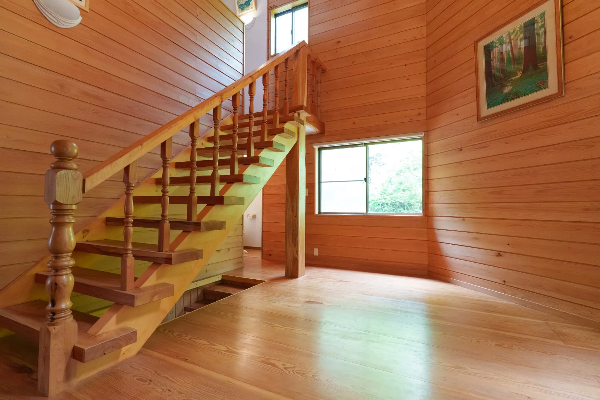 白鐘山荘のリビング"