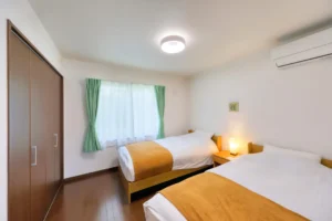 VillasFujiのシングルベッドルーム